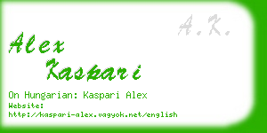 alex kaspari business card